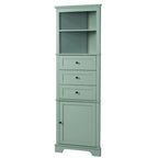 Triangle Tall Cabinet with 3 Drawers and Adjustable Shelves MDF Board with Painted Finish