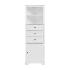 Triangle Tall Cabinet with 3 Drawers and Adjustable Shelves MDF Board with Painted Finish