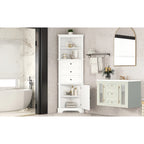Triangle Tall Cabinet with 3 Drawers and Adjustable Shelves MDF Board with Painted Finish