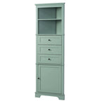 Triangle Tall Cabinet with 3 Drawers and Adjustable Shelves MDF Board with Painted Finish