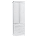 Tall Storage Cabinet with Three Drawers for Bathroom White