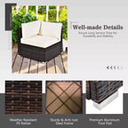 Ensemble de mobilier de patio Costway 7 pièces avec table foyer à gaz propane de 35" et housse imperméable