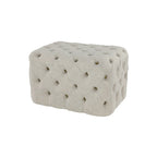 Banc ottoman Glam moderne en tissu capitonné, en bois noir, beige ou gris