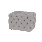 Banc ottoman Glam moderne en tissu capitonné, en bois noir, beige ou gris