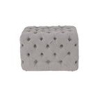 Banc ottoman Glam moderne en tissu capitonné, en bois noir, beige ou gris