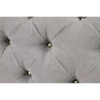 Banc ottoman Glam moderne en tissu capitonné, en bois noir, beige ou gris