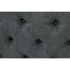 Banc ottoman Glam moderne en tissu capitonné, en bois noir, beige ou gris
