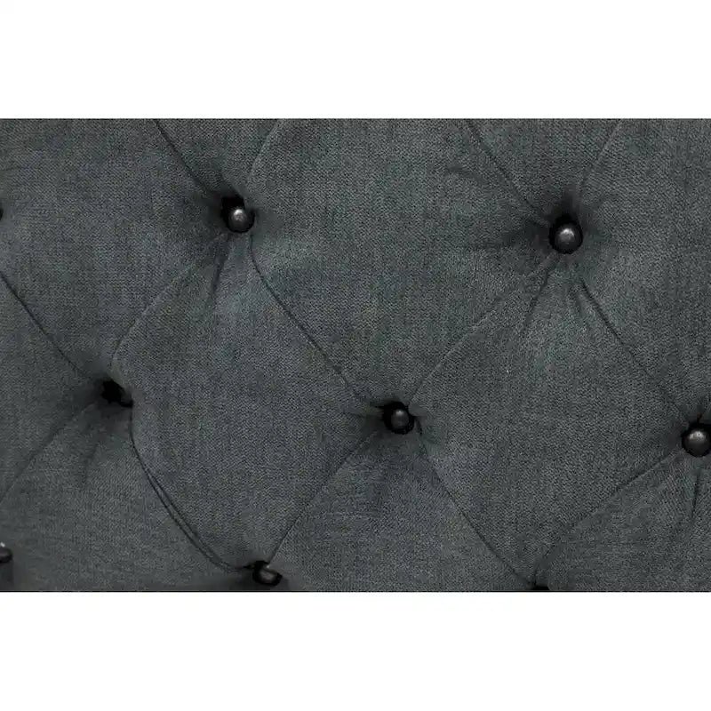 Banc ottoman Glam moderne en tissu capitonné, en bois noir, beige ou gris