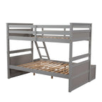 Twin over Full Bunk Bed with Storage - Espresso(OLD SKU :LP000022AAP)