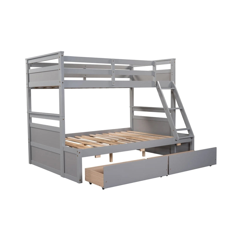Twin over Full Bunk Bed with Storage - Espresso(OLD SKU :LP000022AAP)