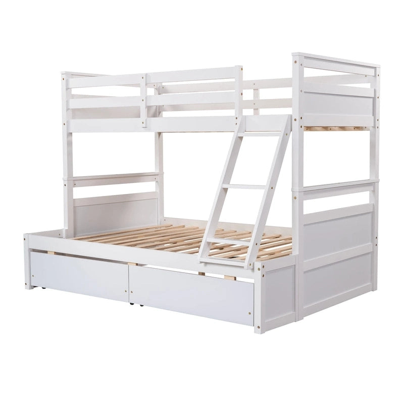Twin over Full Bunk Bed with Storage - Espresso(OLD SKU :LP000022AAP)
