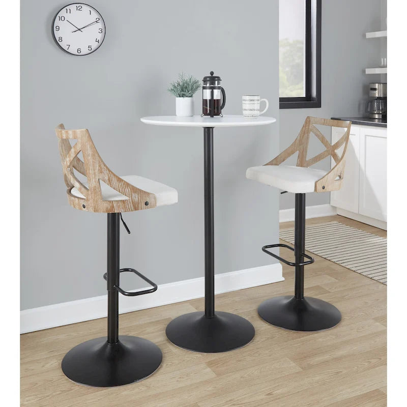 Table réglable 2 et 3 hauteurs Silver Orchid Stone (hauteur table à manger, comptoir ou bar)