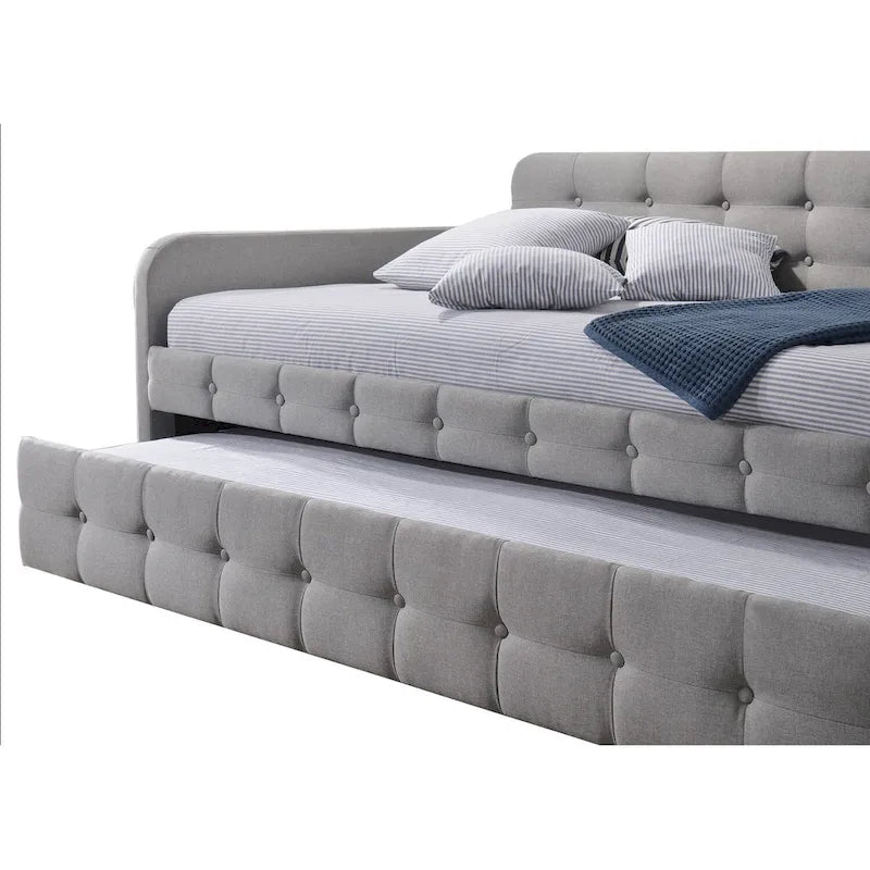 Lit de repos capitonné Fulham avec lit gigogne