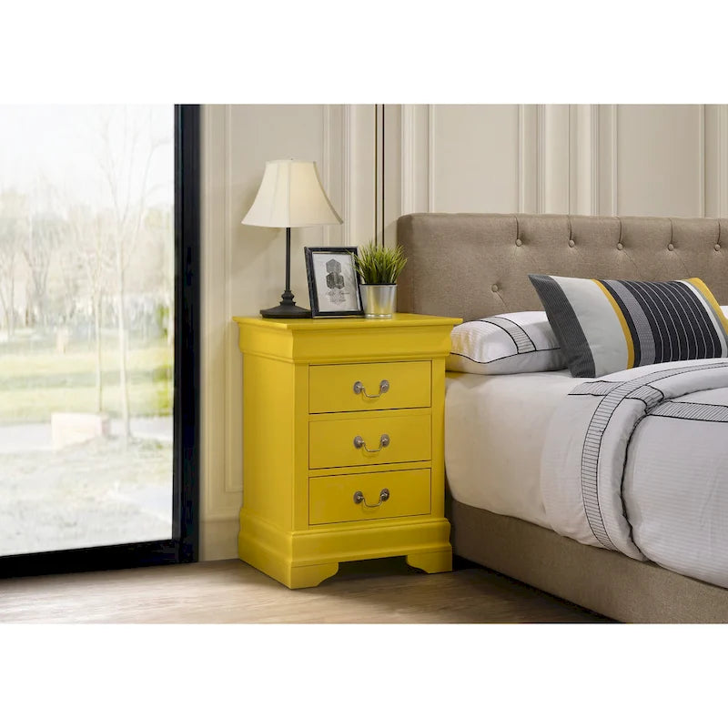 Louis Philippe 3-Drawer Nightstand (29 in. H x 21 in. W x 16 in. D)