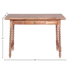 Delisle Mid-Century 1-Drawer Acacia Writing Desk, Light Brown