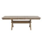 Roundhill Furniture Raven Wood 7-Piece Dining Set, Extendable Dining Table with 6 Chairs, Glazed Pine Brown