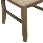 Roundhill Furniture Raven Wood 7-Piece Dining Set, Extendable Dining Table with 6 Chairs, Glazed Pine Brown