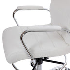 Chaise de dessin en LeatherSoft à dossier moyen avec anneau repose-pieds réglable et base chromée