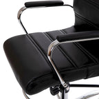 Chaise de dessin en LeatherSoft à dossier moyen avec anneau repose-pieds réglable et base chromée