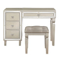 Poundex Wooden Makeup Vanity Set with Lift-up Mirror and Stool - Desk 43 x 18 x 30~47H, Stool 18 x 16 x 18H