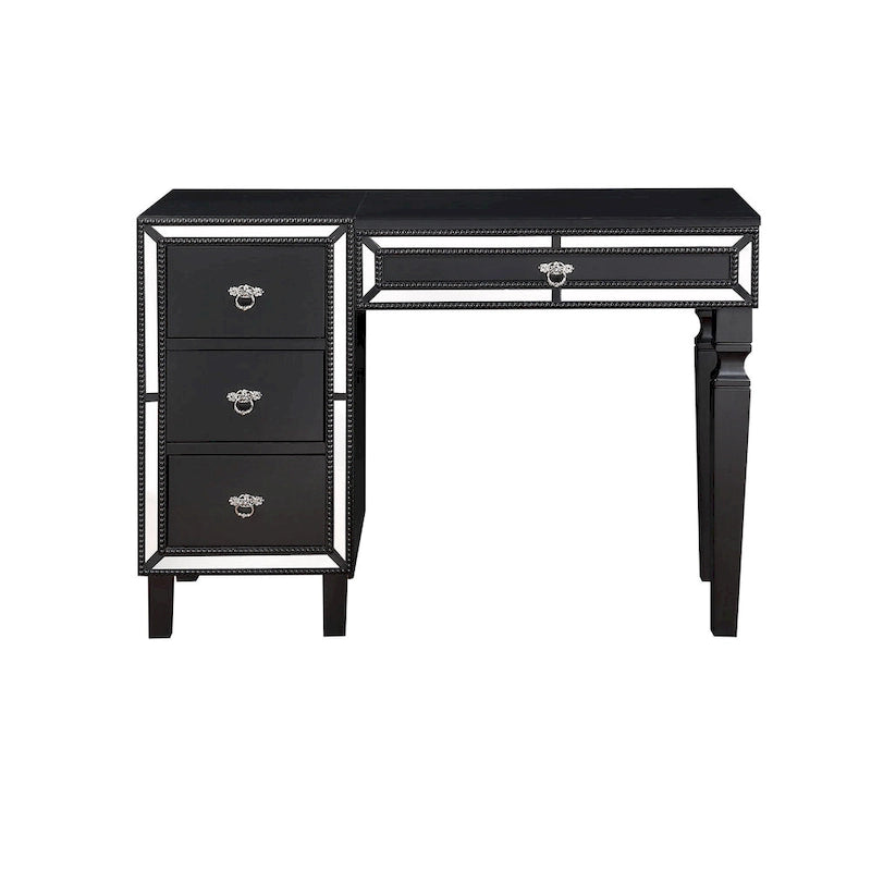 Poundex Wooden Makeup Vanity Set with Lift-up Mirror and Stool - Desk 43 x 18 x 30~47H, Stool 18 x 16 x 18H