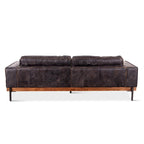 Chiavari Distressed Antique Ebony Leather Sofa