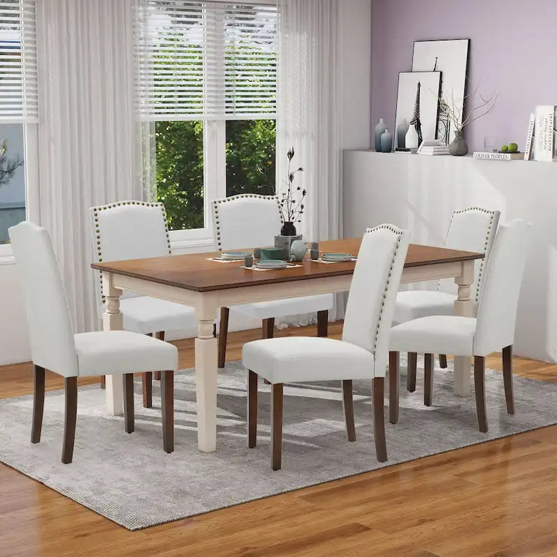 Lot de 2 chaises de salle à manger, chaises de cuisine en tissu rembourré, chaises d'appoint de salle à manger haut de gamme de style moderne du milieu du siècle