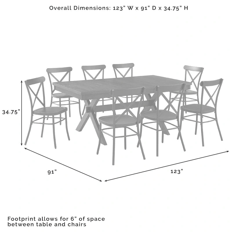 Crosley Hayden 9Pc Dining Set W/Camille Chairs