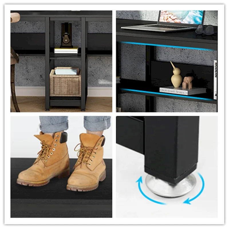 Two Person Desk with Bookshelf, Double Office Desk