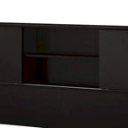 Twin Bookcase Headboard with 2 Sliding Doors, Red Cocoa
