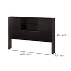 Twin Bookcase Headboard with 2 Sliding Doors, Red Cocoa