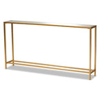 Alessa Gold Finished Metal and Mirrored Glass Console Table
