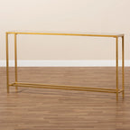 Alessa Gold Finished Metal and Mirrored Glass Console Table