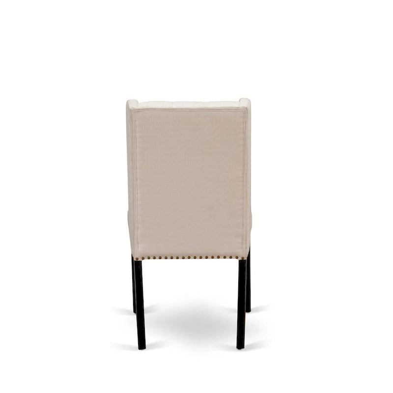 Chaises de Cuisine Parson East West Furniture - Chaises de Salle à Manger Rembourrées à Boutons Touffetés et Clous Décoratifs, Lot de 2, (Finition et Rembourrage)