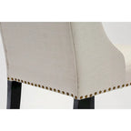 East West Furniture Parson Kitchen Chairs - Button Tufted Nailhead Upholstered Dining Chairs, Set of 2, (Finish & Upholstered)