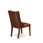 East West Furniture Parson Kitchen Chairs - Button Tufted Nailhead Upholstered Dining Chairs, Set of 2, (Finish & Upholstered)