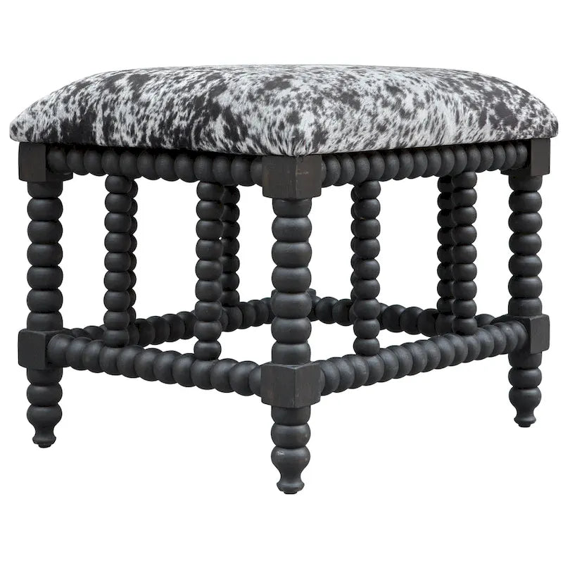 Petit banc Uttermost Rancho en similicuir de vache