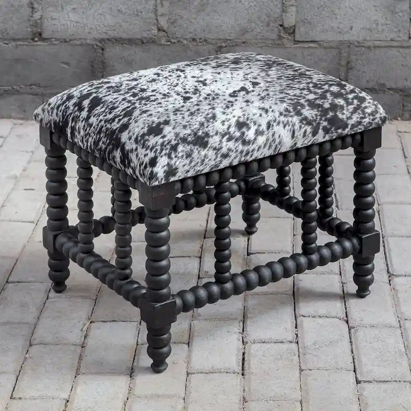 Petit banc Uttermost Rancho en similicuir de vache