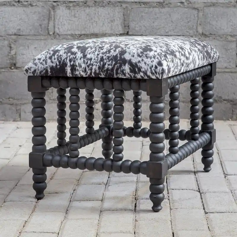 Petit banc Uttermost Rancho en similicuir de vache