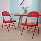 Chaise Pliante en Métal à Double Renfort, Lot de 2