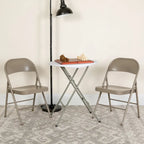 Chaise Pliante en Métal à Double Renfort, Lot de 2