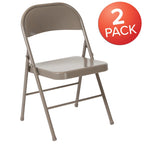 Chaise Pliante en Métal à Double Renfort, Lot de 2