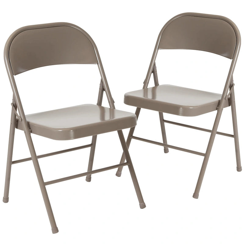 Chaise Pliante en Métal à Double Renfort, Lot de 2