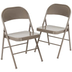 Chaise Pliante en Métal à Double Renfort, Lot de 2
