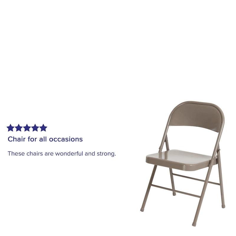 Chaise Pliante en Métal à Double Renfort, Lot de 2