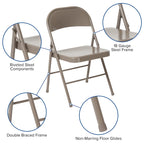 Chaise Pliante en Métal à Double Renfort, Lot de 2