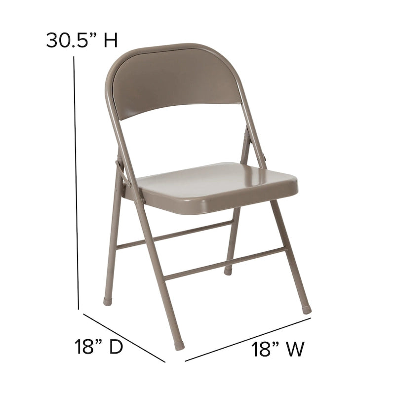 Chaise Pliante en Métal à Double Renfort, Lot de 2