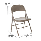 Chaise Pliante en Métal à Double Renfort, Lot de 2