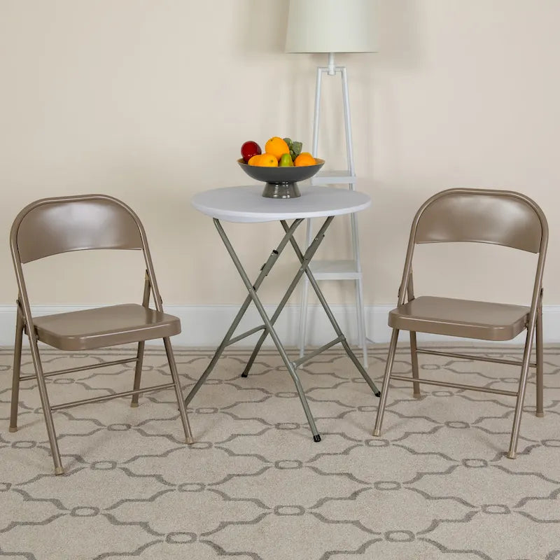 Chaise Pliante en Métal à Double Renfort, Lot de 2