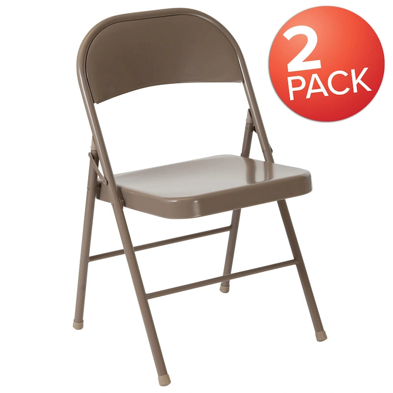 Chaise Pliante en Métal à Double Renfort, Lot de 2